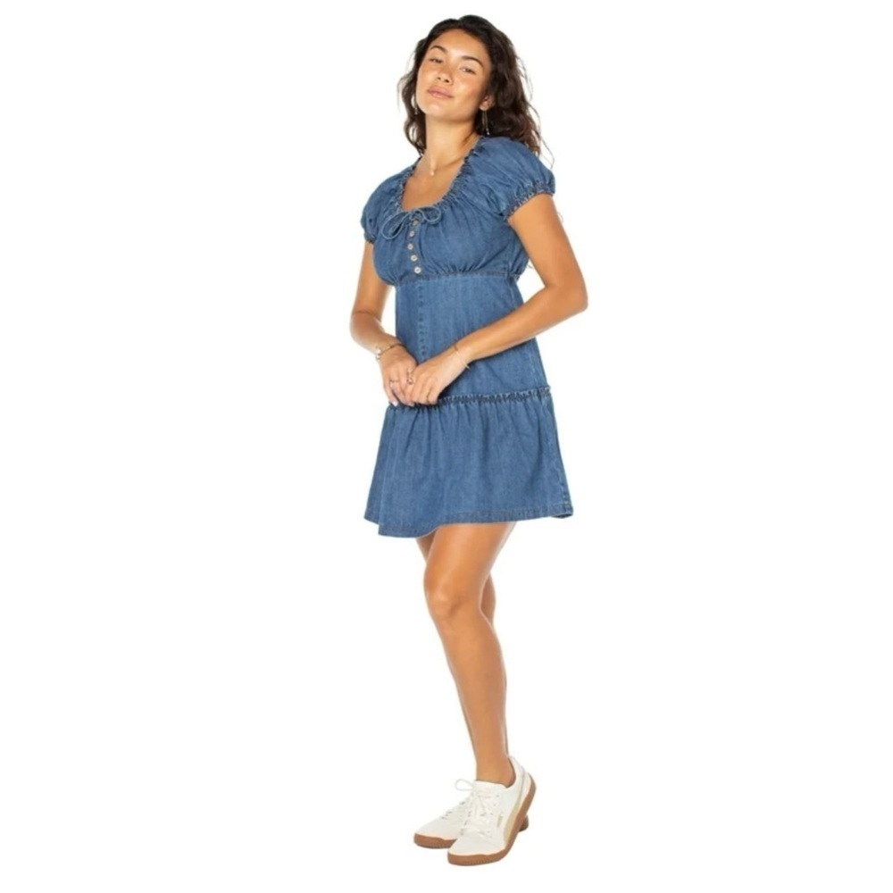 Blue Denim Short Sleeve Dress - Picture 6 of 9